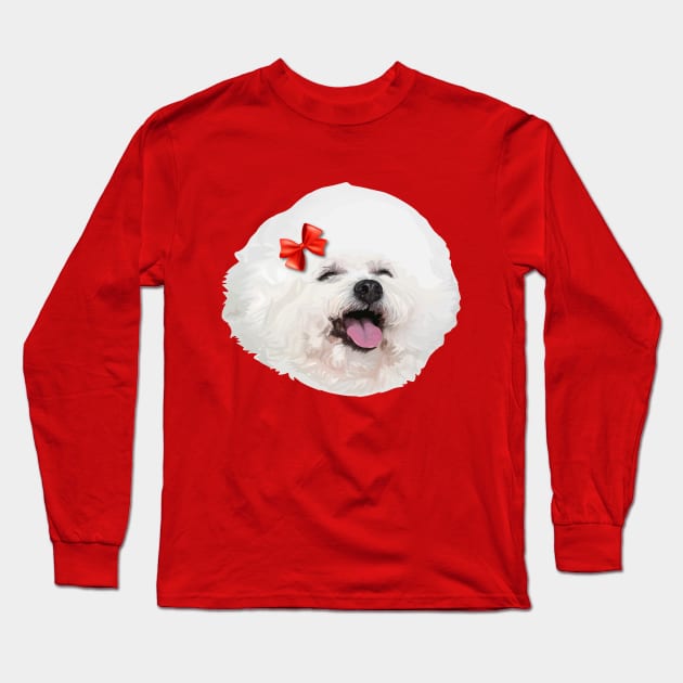 Bichon Frise dog Long Sleeve T-Shirt by thedailysoe